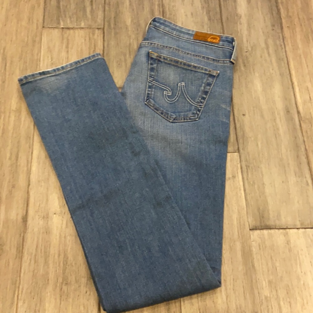 NWOT AG straight leg jeans Charlotte 33” long inseam-size 27